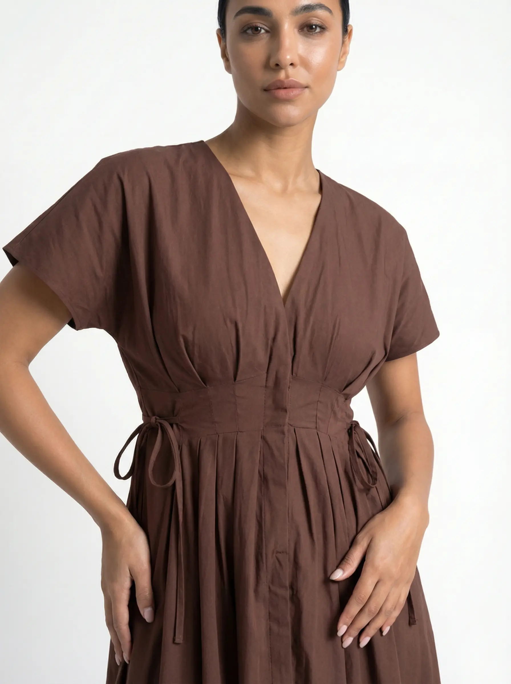 فستان براون فلو