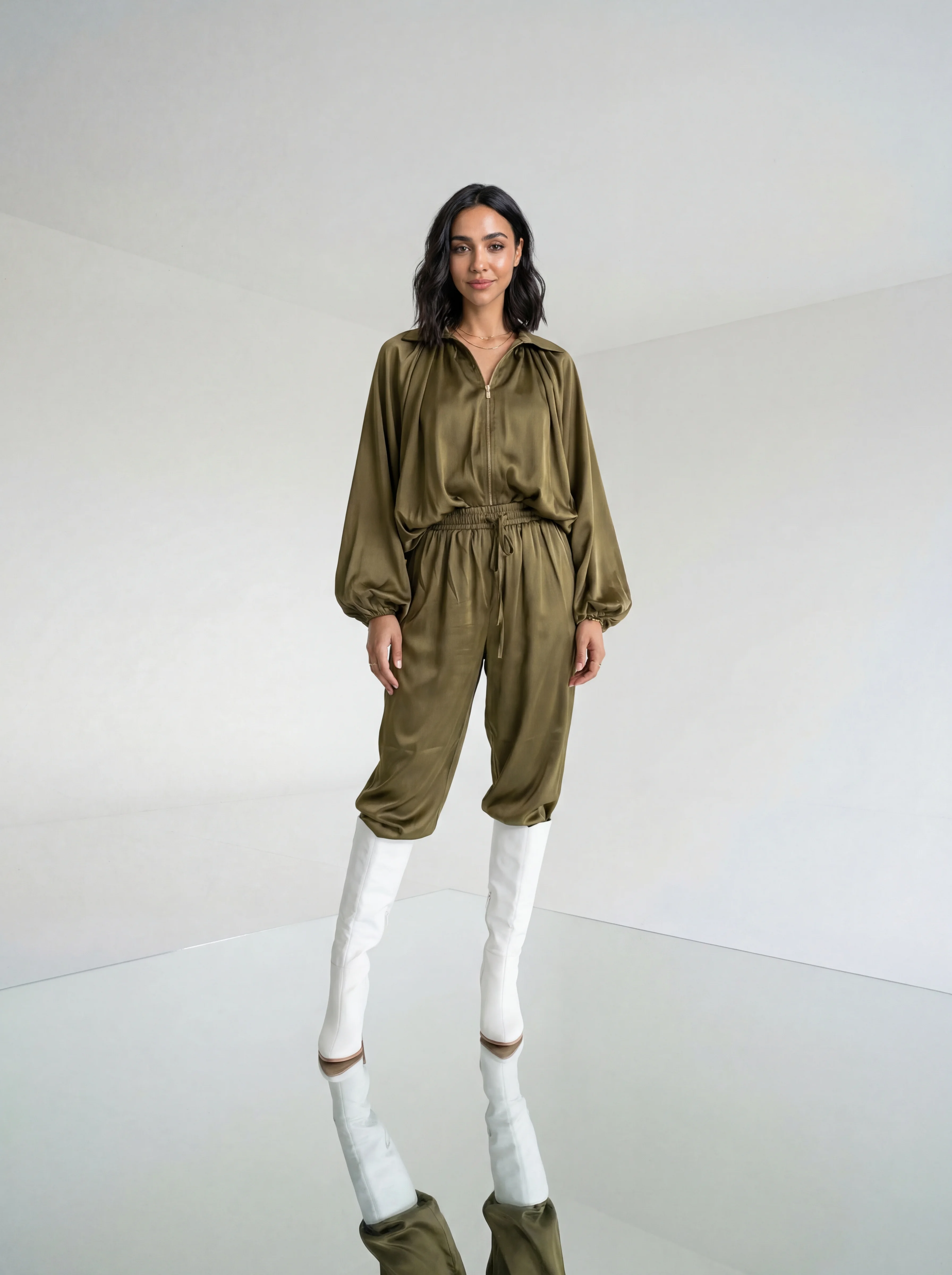 طقم زيتي أنيق